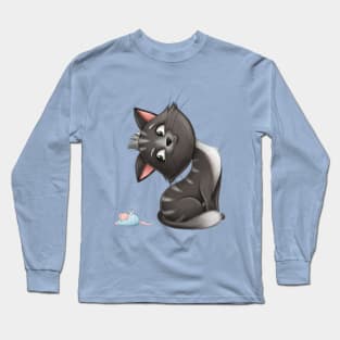 Cute Cartoon Cat Long Sleeve T-Shirt